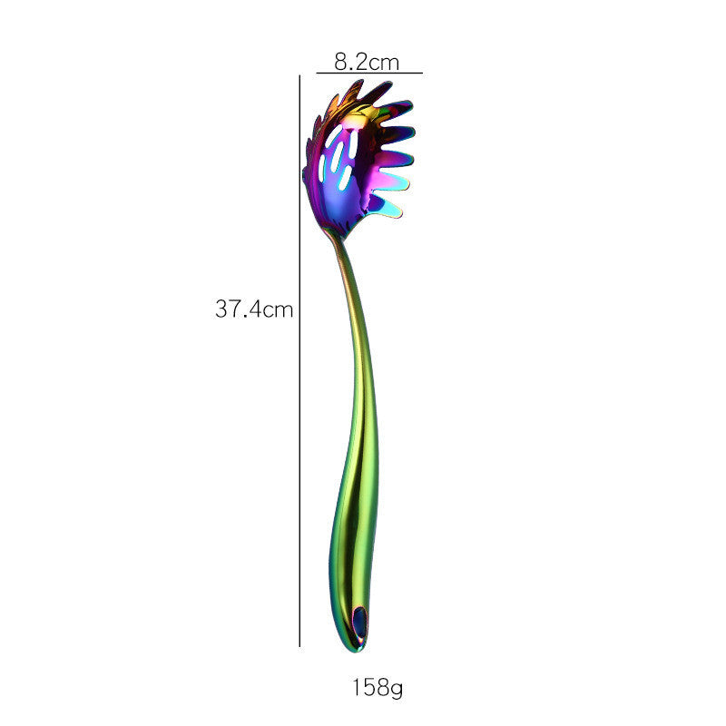 Rainbow Kitchen Tools Cooking Utensils Restaurant Cookware Kitchenware Set Soup Ladle Colander Spoon Slotted Turner
