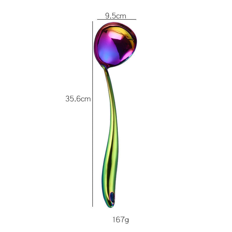 Rainbow Kitchen Tools Cooking Utensils Restaurant Cookware Kitchenware Set Soup Ladle Colander Spoon Slotted Turner