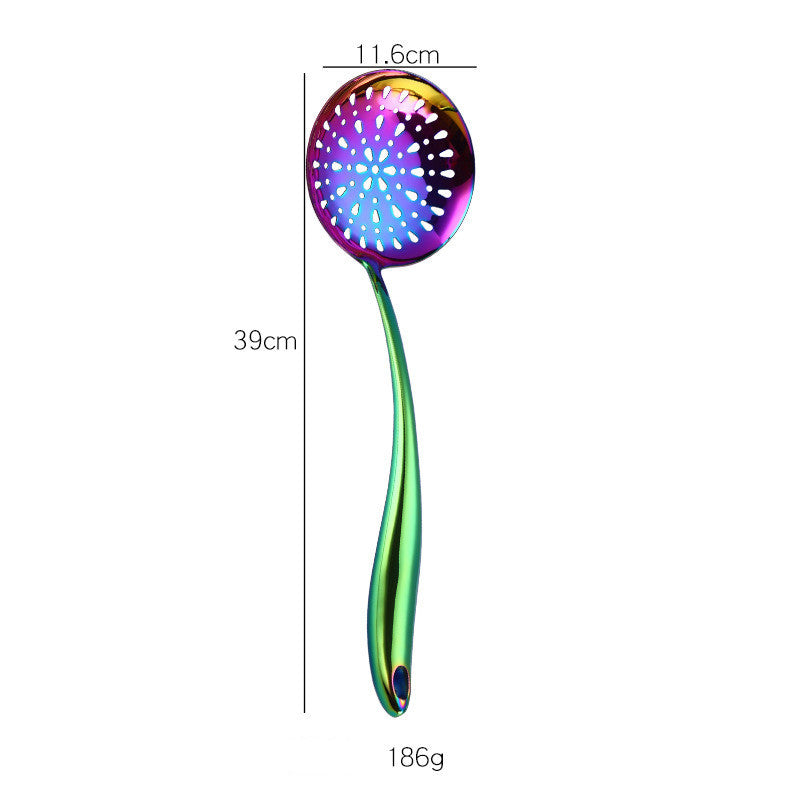 Rainbow Kitchen Tools Cooking Utensils Restaurant Cookware Kitchenware Set Soup Ladle Colander Spoon Slotted Turner