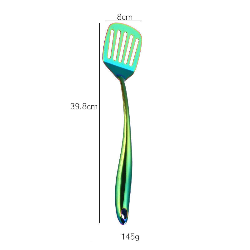 Rainbow Kitchen Tools Cooking Utensils Restaurant Cookware Kitchenware Set Soup Ladle Colander Spoon Slotted Turner