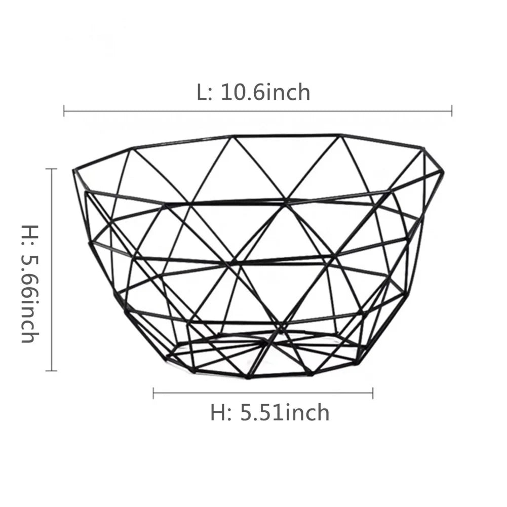 Simple Metal Fruit Basket Modern Fruit Basin Iron Snack Bread Vegetable Storage Bowls Home Kitchen Eggs Dessert Holder Organizer