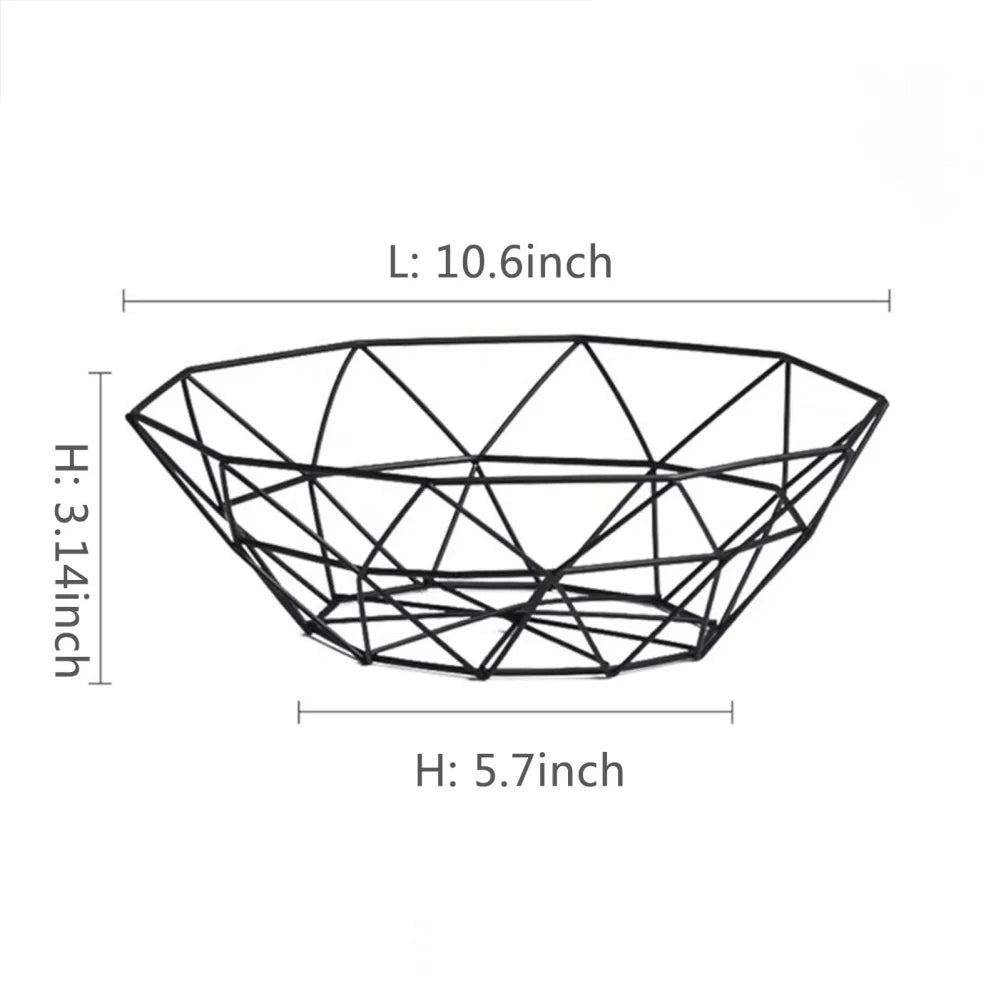 Simple Metal Fruit Basket Modern Fruit Basin Iron Snack Bread Vegetable Storage Bowls Home Kitchen Eggs Dessert Holder Organizer
