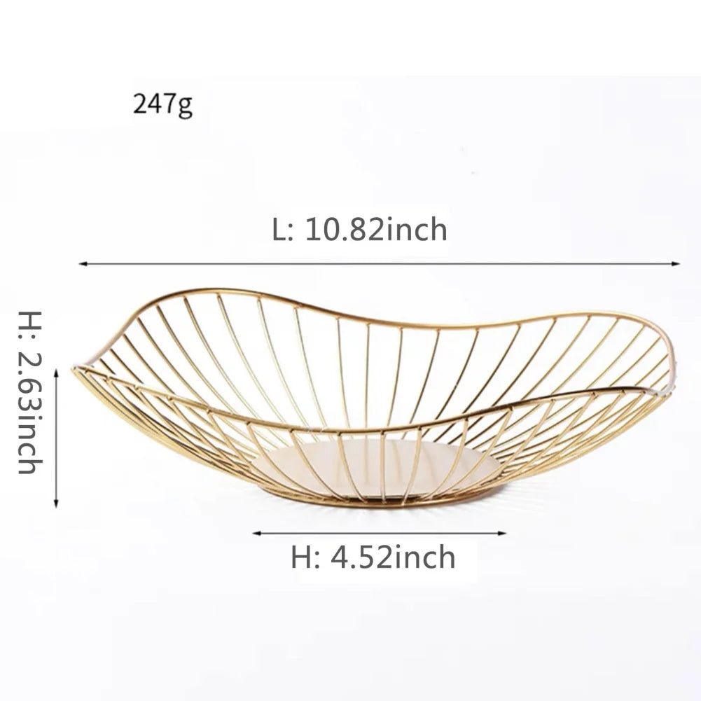 Simple Metal Fruit Basket Modern Fruit Basin Iron Snack Bread Vegetable Storage Bowls Home Kitchen Eggs Dessert Holder Organizer