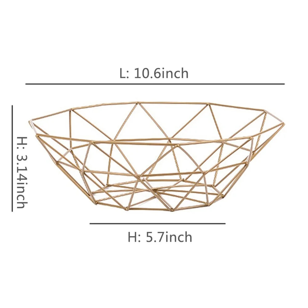 Simple Metal Fruit Basket Modern Fruit Basin Iron Snack Bread Vegetable Storage Bowls Home Kitchen Eggs Dessert Holder Organizer