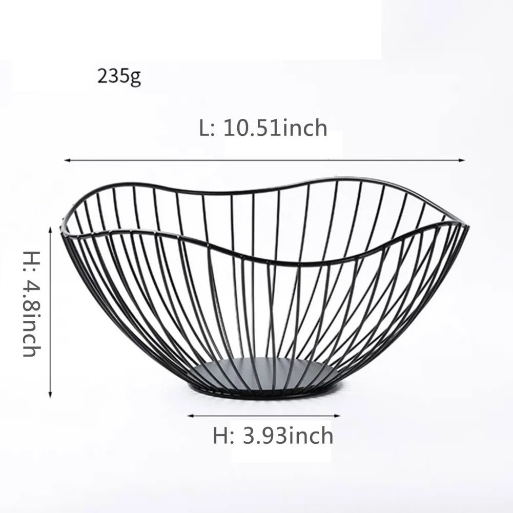 Simple Metal Fruit Basket Modern Fruit Basin Iron Snack Bread Vegetable Storage Bowls Home Kitchen Eggs Dessert Holder Organizer