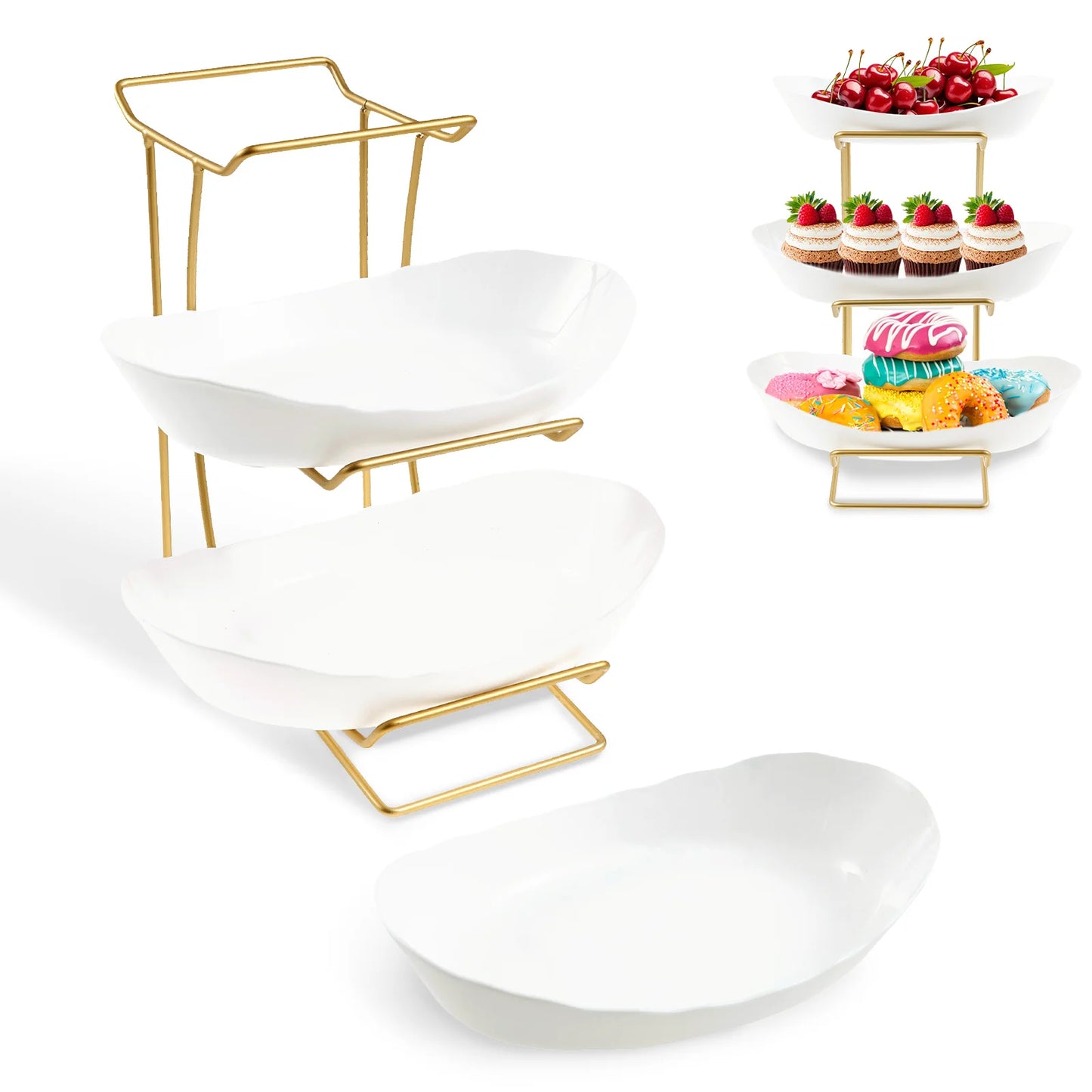 3 Layer Fruit Plate Home Living Room Plastic Snack Dish Creative Modern Dried Fruit Basket Candy Dish Cake Stand Salad Bowl