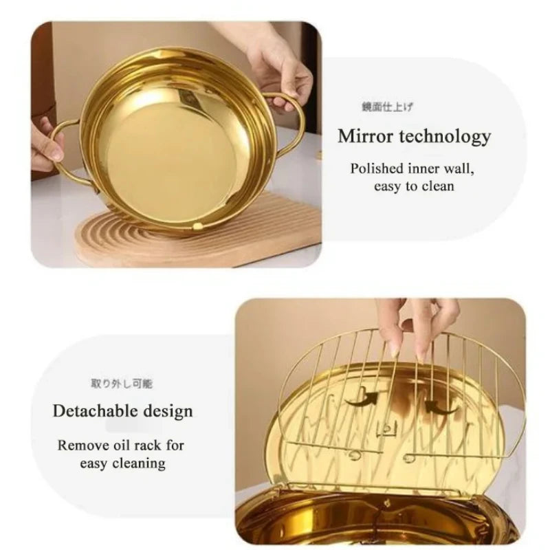 Gold plated version 20/24/28cm Stainless Steel Soup Cookware Nonstick Casserole High Temperature Resistance Soup Pot With Lid