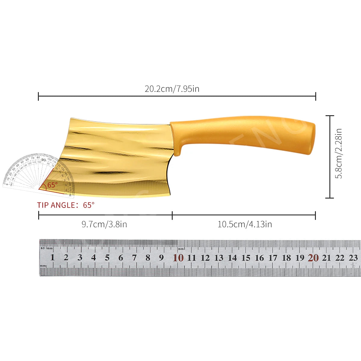 Dazzling Golden Kitchen Knives Stainless Steel Chef Knife Rainbow Fruit Vegetable Chopping Knife Fish Boning Knife