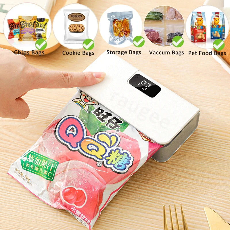 Plastic Bags Sealer Mini Sealing Machine Portable Bags Sealer Rechargeable Mini Heat Bag Sealer Food Packaging Sealing Machine