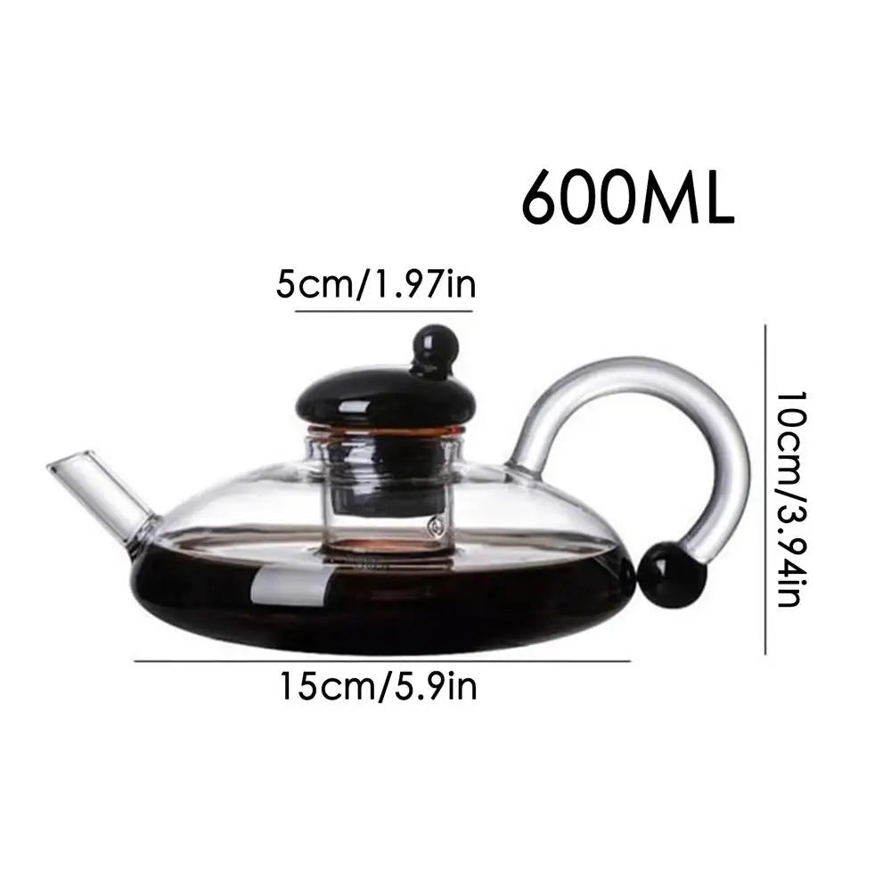 Glass Teapot with Infuser Glass Electric Kettle Glass Tea Kettle Hot Tea Maker with Handle and Tea Infuser