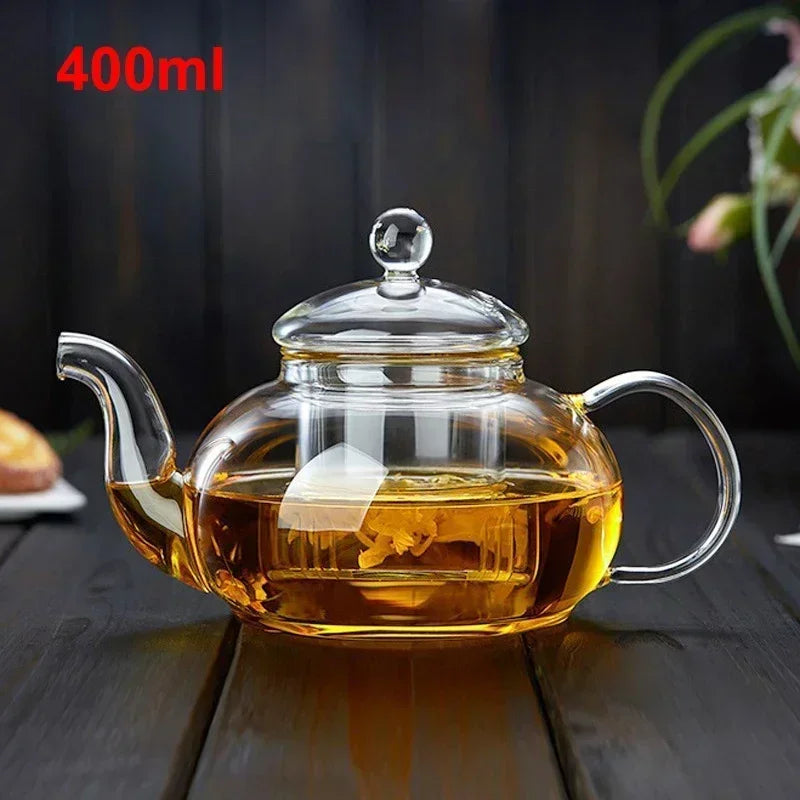 Glass Teapot with Infuser Set Teaware Kitchen Dining Bar Home Tea Kettle Glass Drinkware Samovar Kettle Maker Infusers Jug Tool