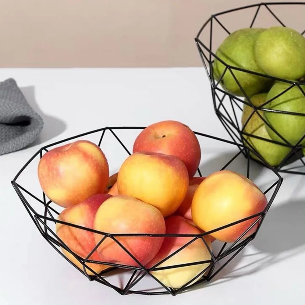 Simple Metal Fruit Basket Modern Fruit Basin Iron Snack Bread Vegetable Storage Bowls Home Kitchen Eggs Dessert Holder Organizer