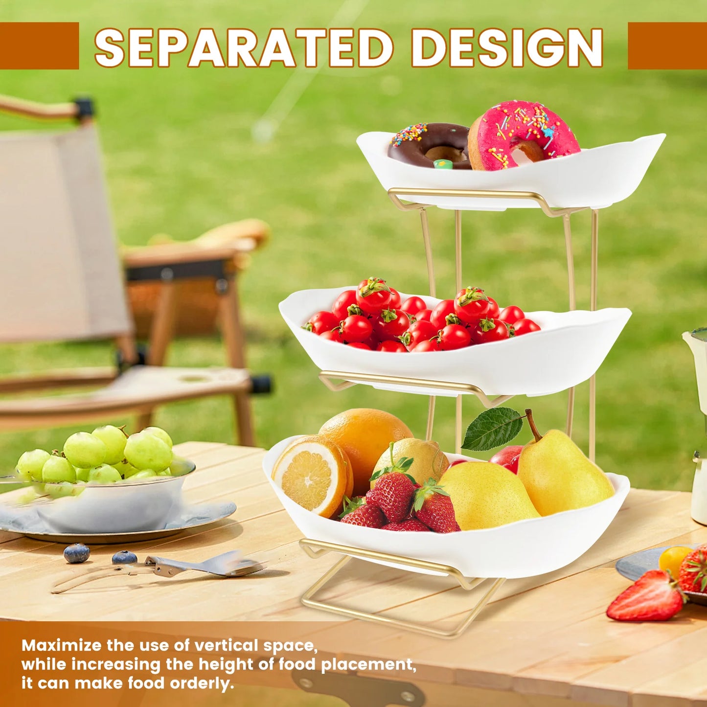 3 Layer Fruit Plate Home Living Room Plastic Snack Dish Creative Modern Dried Fruit Basket Candy Dish Cake Stand Salad Bowl