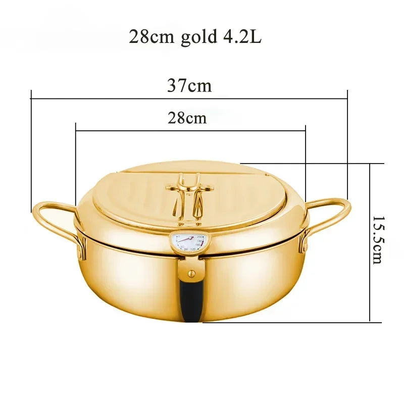 Gold plated version 20/24/28cm Stainless Steel Soup Cookware Nonstick Casserole High Temperature Resistance Soup Pot With Lid