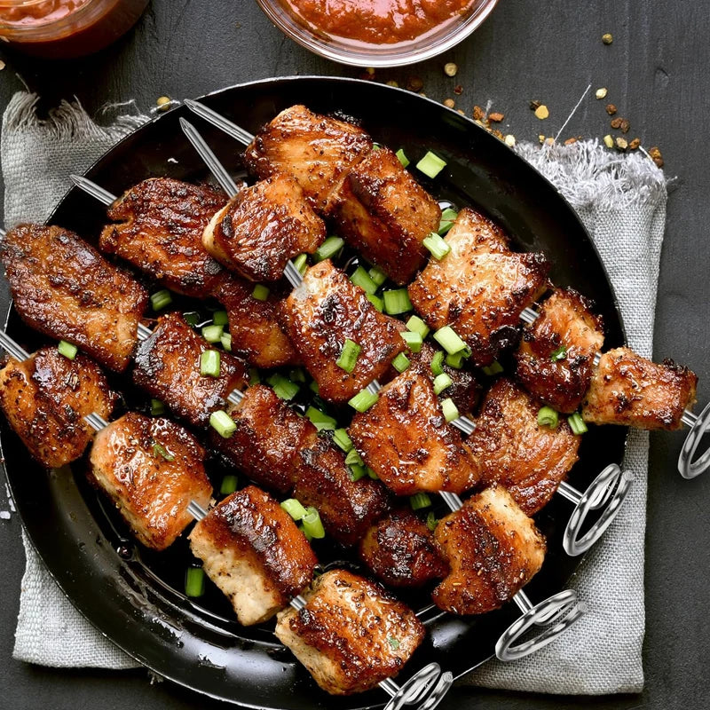 12Pcs Stainless Steel Air Fryer Oven  Barbecue Stick Kitchen BBQ Skewer Grill Reusable Baking Stick Needle Kebab Cooking Tool