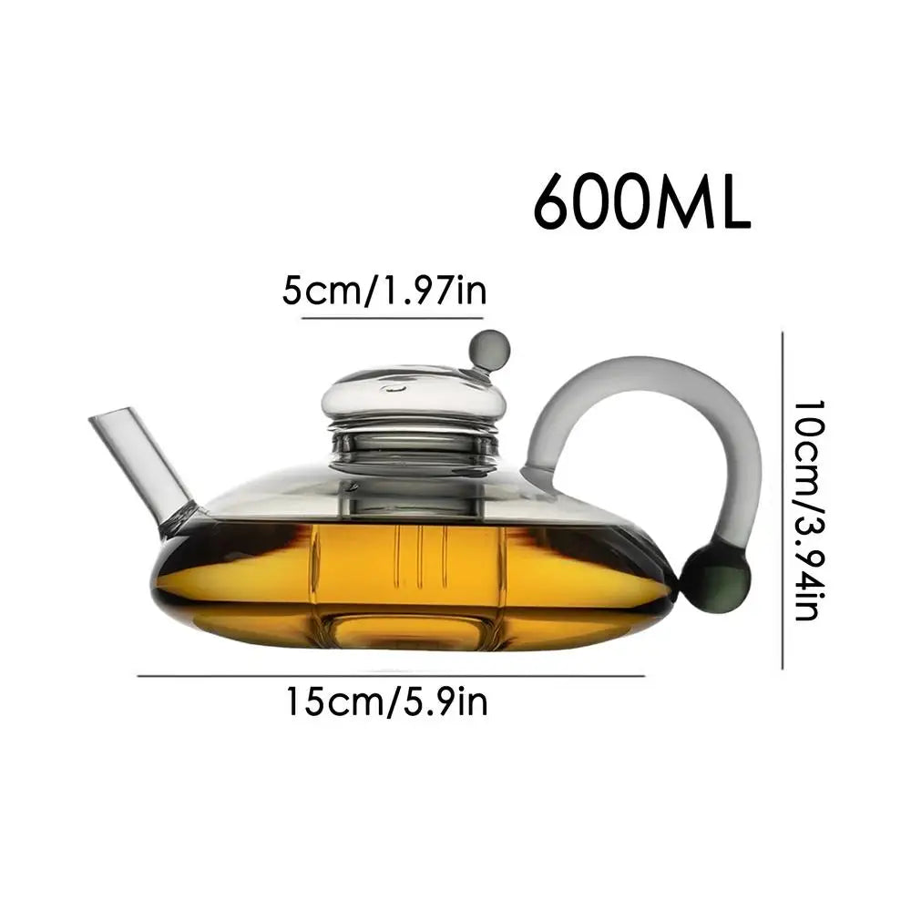 Glass Teapot with Infuser Glass Electric Kettle Glass Tea Kettle Hot Tea Maker with Handle and Tea Infuser