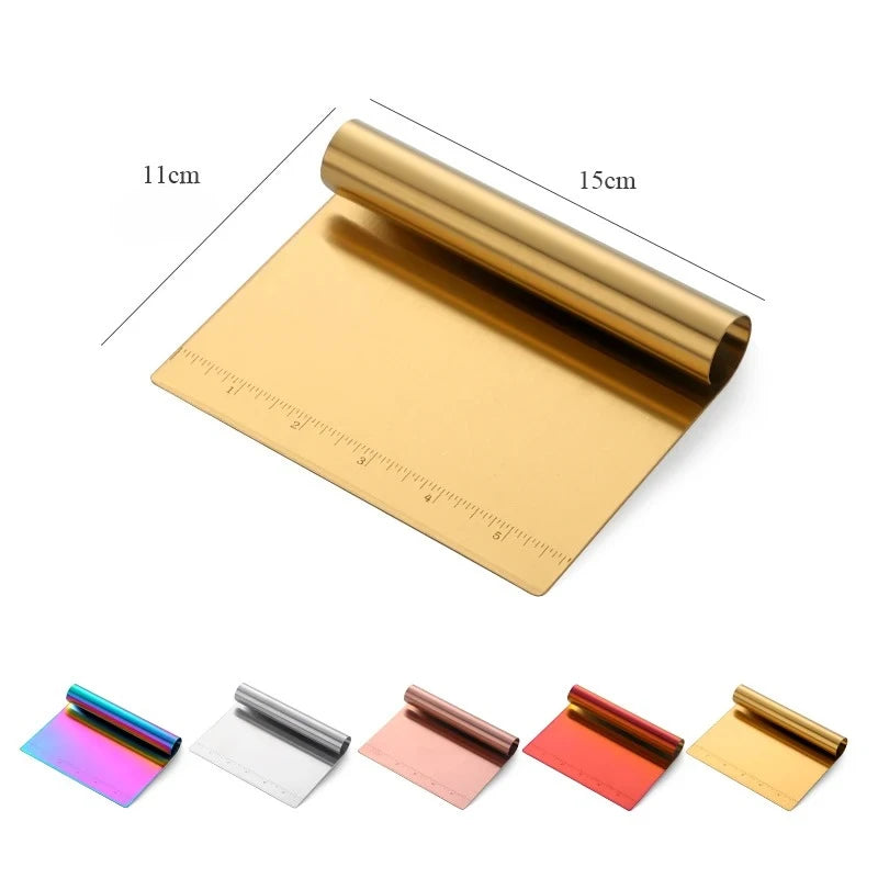 Stainless Steel  Scraping Board Cake Cutting Dough Knife Pizza Scraper Decorating Tool Kitchen Accessories Baking