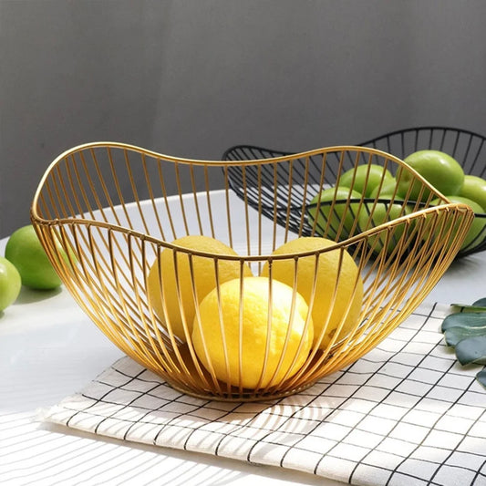 Simple Metal Fruit Basket Modern Fruit Basin Iron Snack Bread Vegetable Storage Bowls Home Kitchen Eggs Dessert Holder Organizer