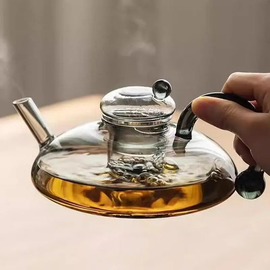Glass Teapot with Infuser Glass Electric Kettle Glass Tea Kettle Hot Tea Maker with Handle and Tea Infuser