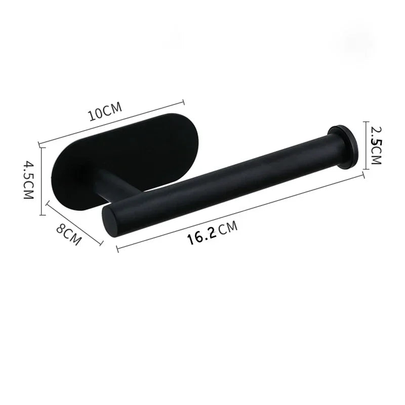 Self Adhesive Toilet Paper Holder Gold Stainless Steel Wall Mount No Punching Tissue Towel Roll Dispenser Bathroom Paper Hooks