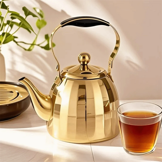 1/1.5/2L Restaurant Tea Kettle Stainless Steel Removable Infuser Flower Teapot Mirrored Scald-proof Handle Water Kettle Stovetop