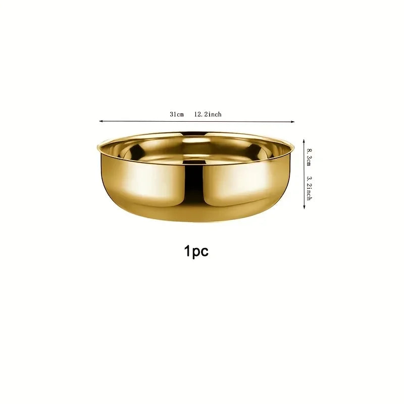 Stainless Steel Large Capacity Bowl, Suitable for Mixing Dough, Cleaning Vegetables, Stirring Salads, Easy To Clean