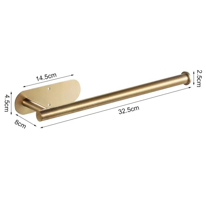 Self Adhesive Toilet Paper Holder Gold Stainless Steel Wall Mount No Punching Tissue Towel Roll Dispenser Bathroom Paper Hooks
