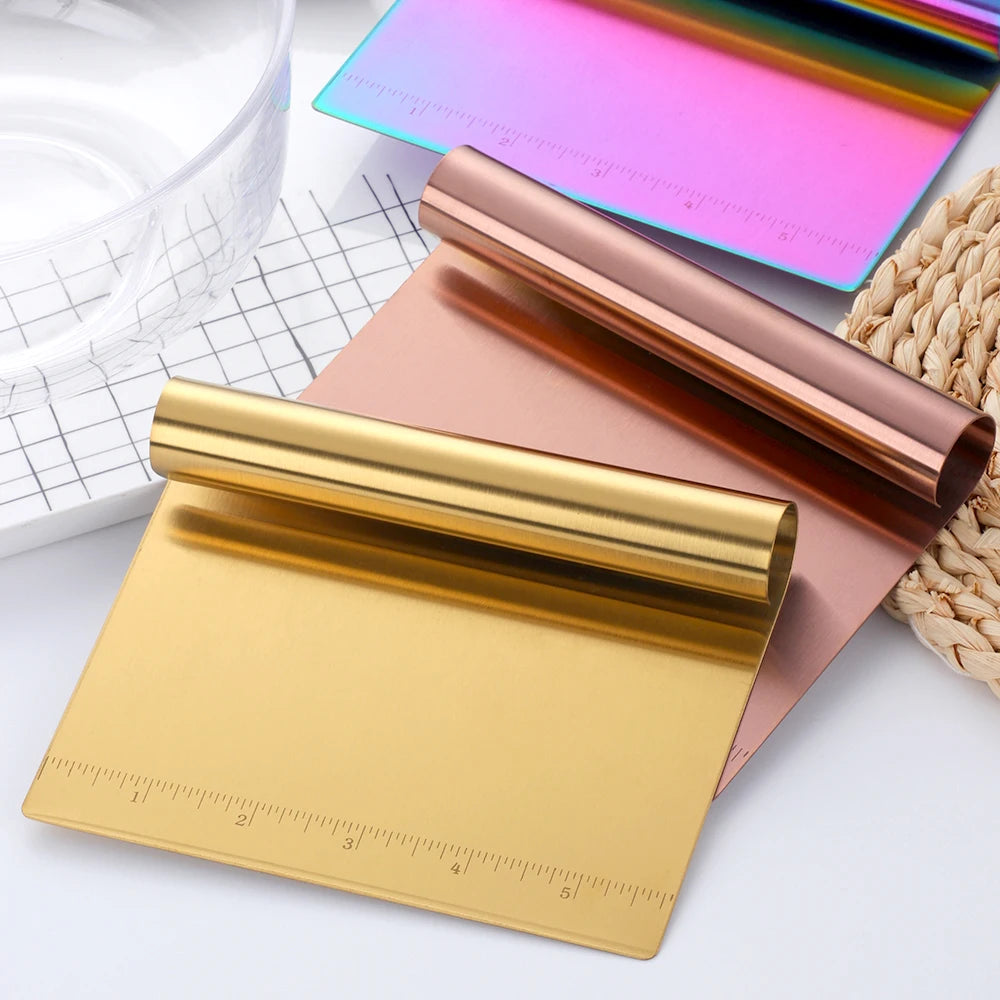 Stainless Steel  Scraping Board Cake Cutting Dough Knife Pizza Scraper Decorating Tool Kitchen Accessories Baking
