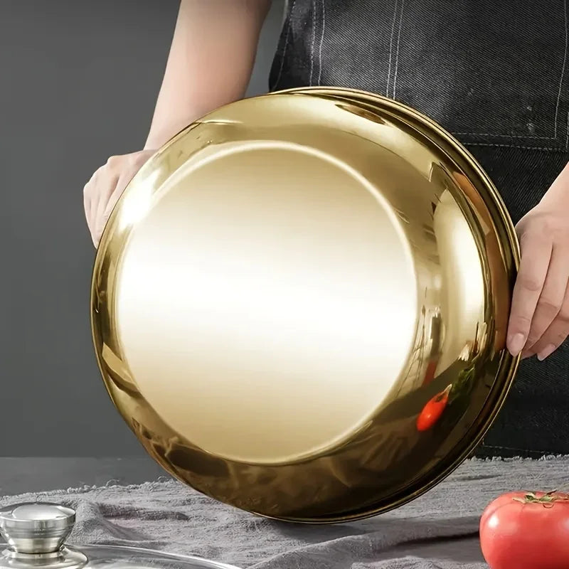 Stainless Steel Large Capacity Bowl, Suitable for Mixing Dough, Cleaning Vegetables, Stirring Salads, Easy To Clean