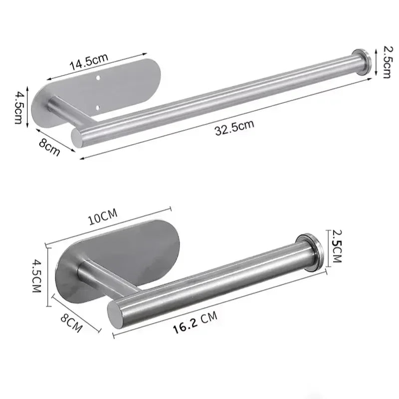Self Adhesive Toilet Paper Holder Gold Stainless Steel Wall Mount No Punching Tissue Towel Roll Dispenser Bathroom Paper Hooks