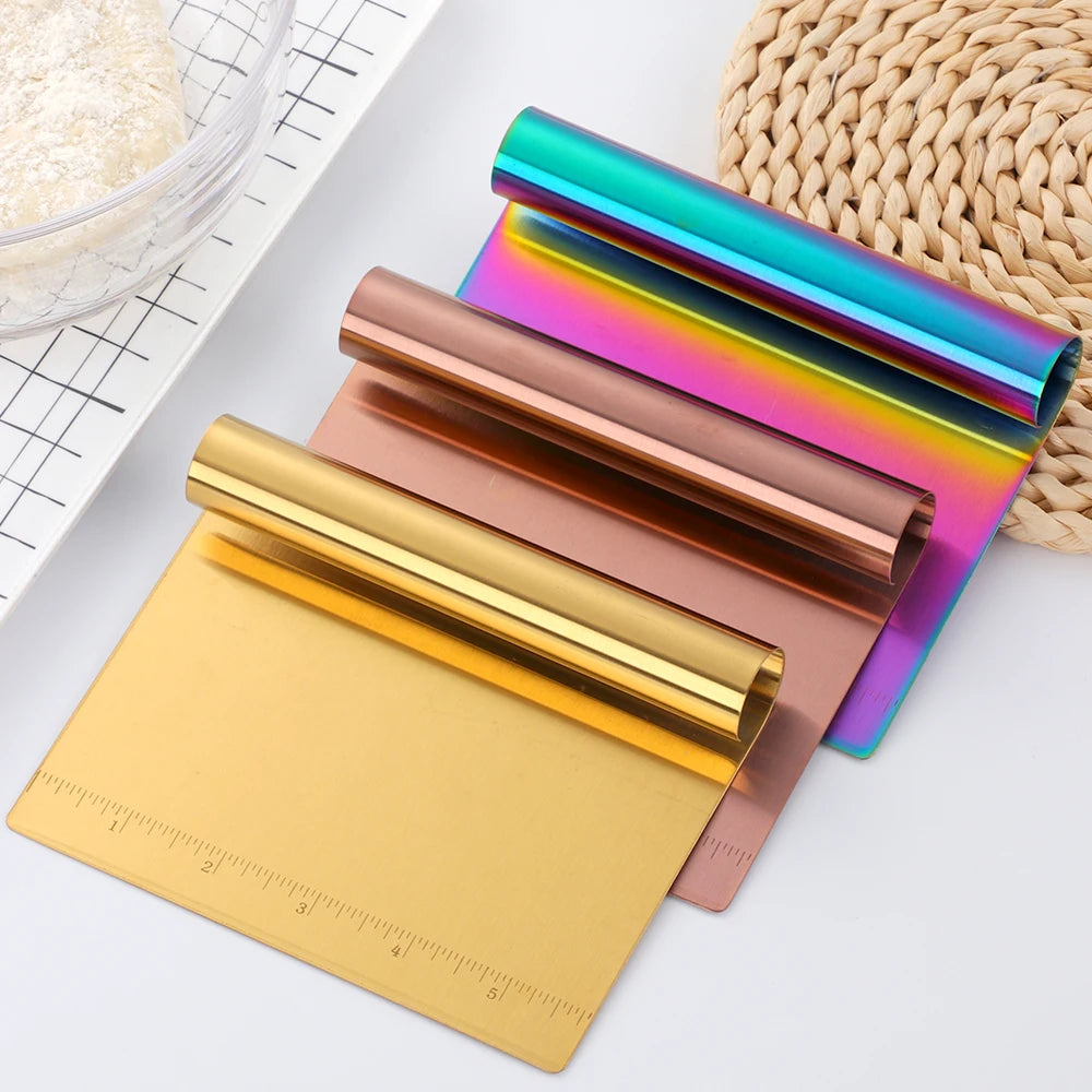 Stainless Steel  Scraping Board Cake Cutting Dough Knife Pizza Scraper Decorating Tool Kitchen Accessories Baking