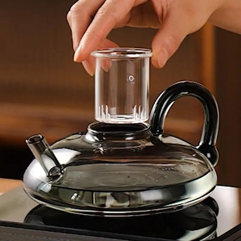 Glass Teapot with Infuser Glass Electric Kettle Glass Tea Kettle Hot Tea Maker with Handle and Tea Infuser