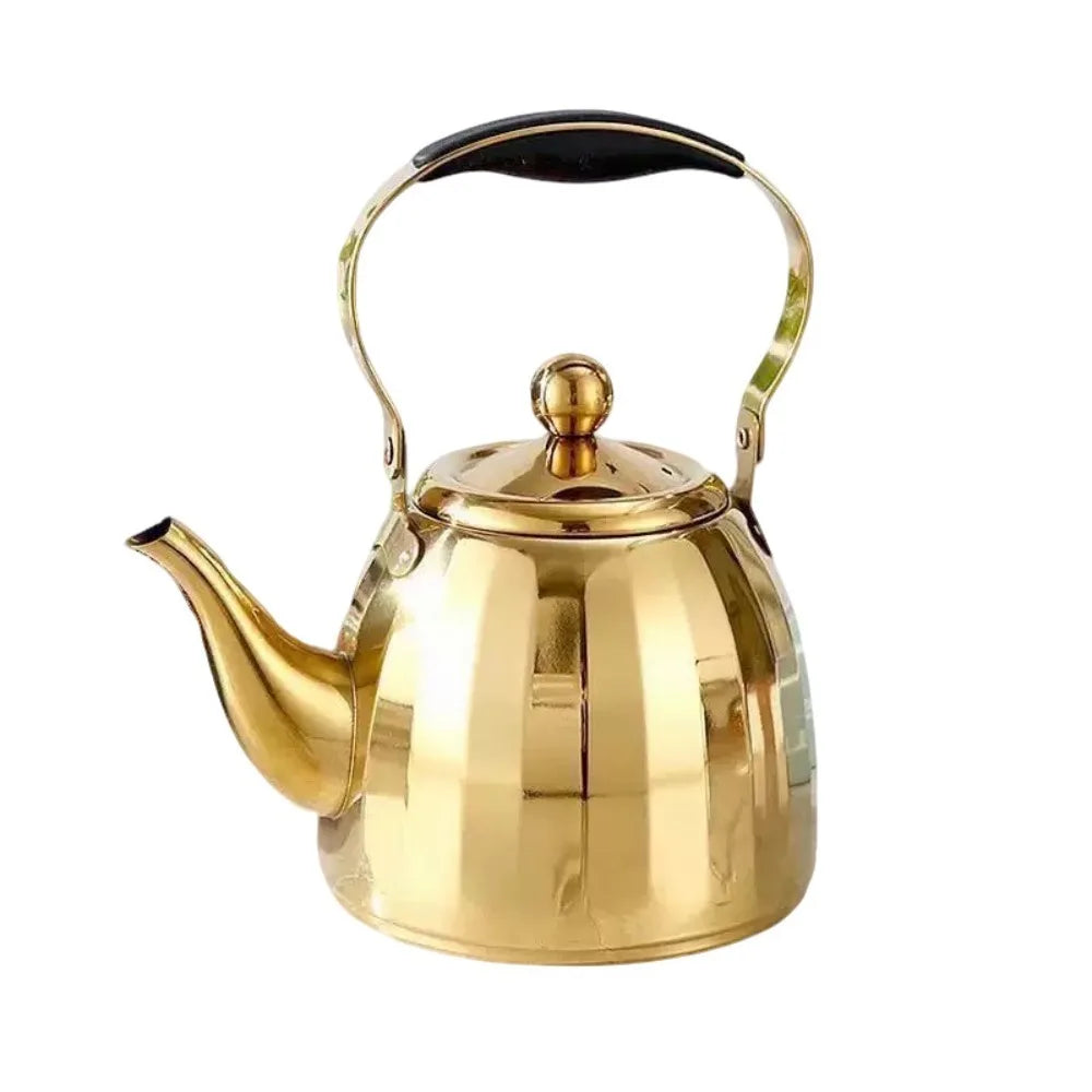 1/1.5/2L Restaurant Tea Kettle Stainless Steel Removable Infuser Flower Teapot Mirrored Scald-proof Handle Water Kettle Stovetop
