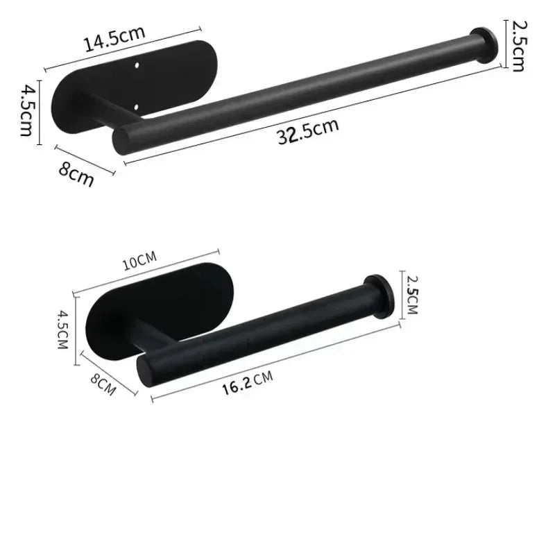 Self Adhesive Toilet Paper Holder Gold Stainless Steel Wall Mount No Punching Tissue Towel Roll Dispenser Bathroom Paper Hooks